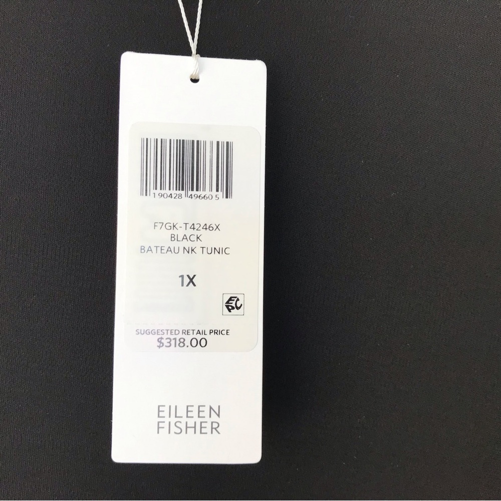 Eileen Fisher Woman Bateau Neck Silk Tunic, Sz1X, NWT - Picture 7 of 7